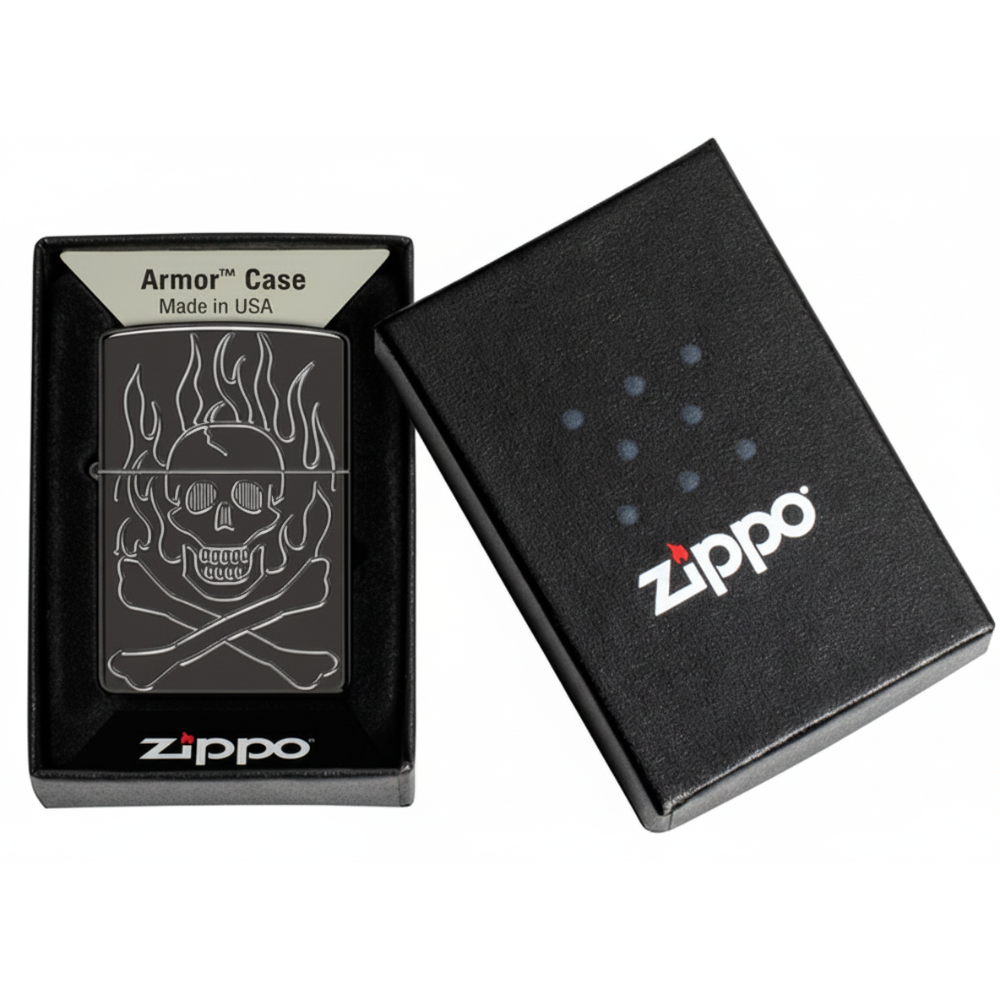 Zippo Flaming Skull Design Lighter