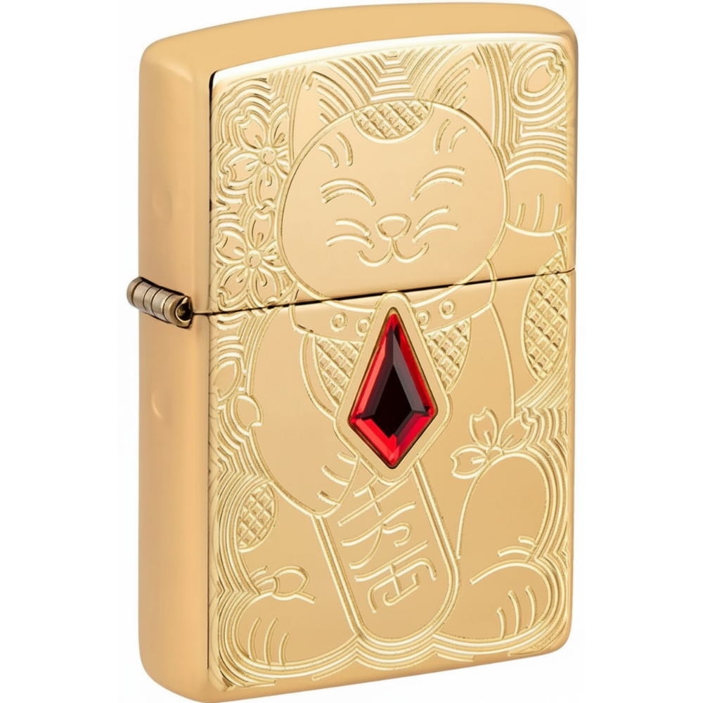Zippo Armor Lucky Cat Design Lighter