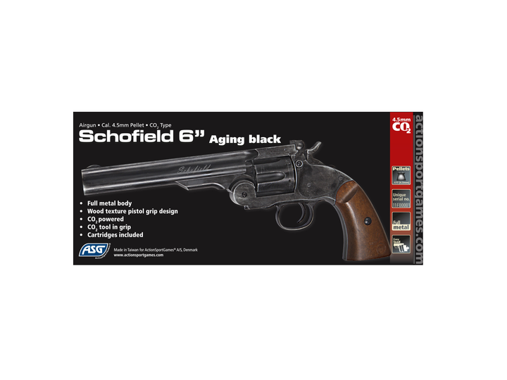Schofield Nr. 3 Revolver - 4,5 mm Pellets - Altern schwarz