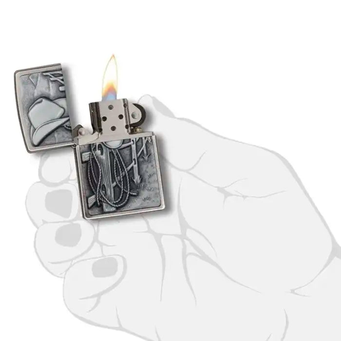 Zippo-Feuerzeug – Cowboy-3D-Motiv