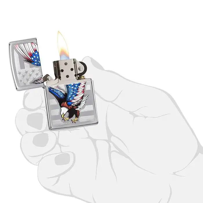 Zippo Lighter - Eagle USA Flag