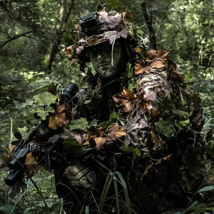 3D Ghillie / Kamuflasjedrakt 2.0 med Skulderfeste - Amber og Everglade - Game-On.no