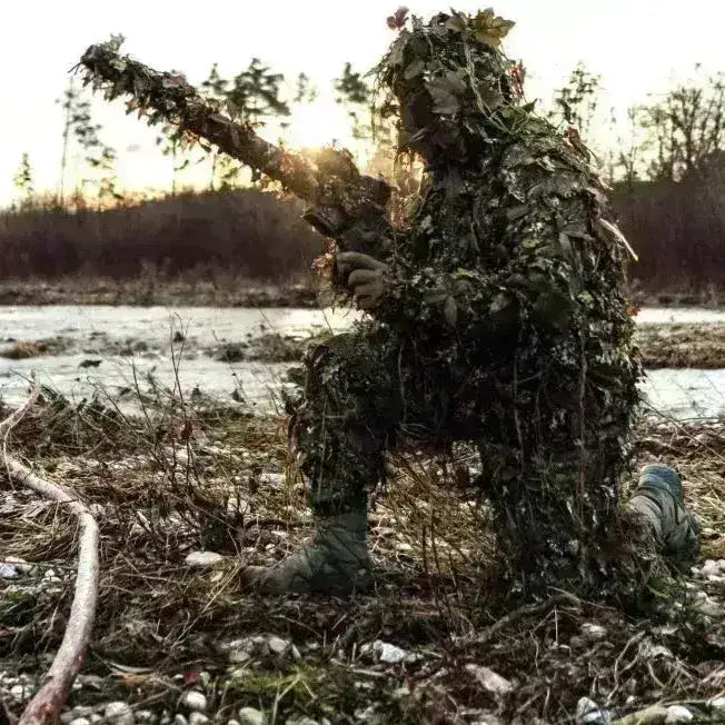 3D Ghillie / Kamuflasjedrakt 2.0 med Skulderfeste - Amber og Everglade - Game-On.no