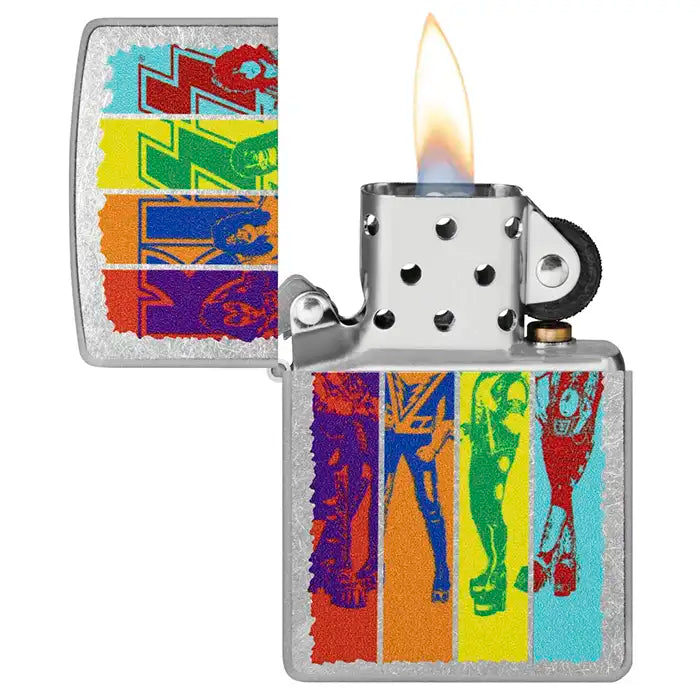 Zippo - KISS "Striped" Design - Street Chrome Lighter