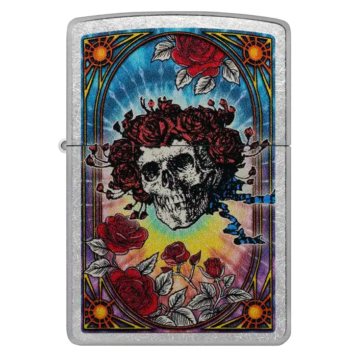 Zippo – Grateful Dead „Schädel“ <tc>&</tc> „Rosen“ – Street Chrome Feuerzeug