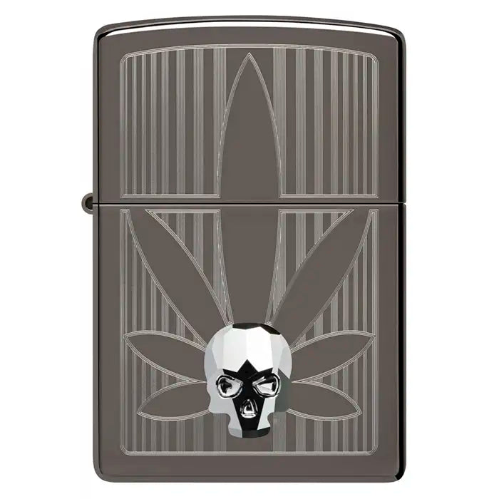 Zippo Lighter - Cannabis and 3D Skull