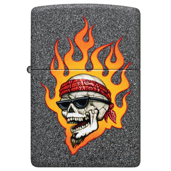 Zippo Rietveld Flaming Skull Lighter