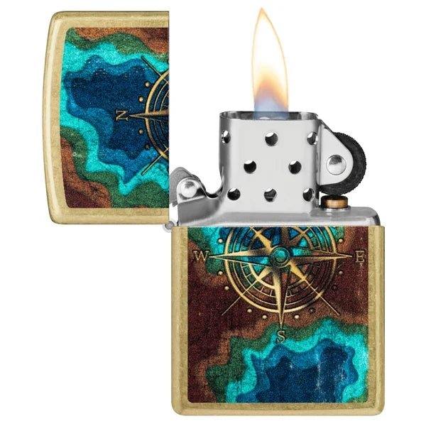 Zippo Topo Compass Design Lighter