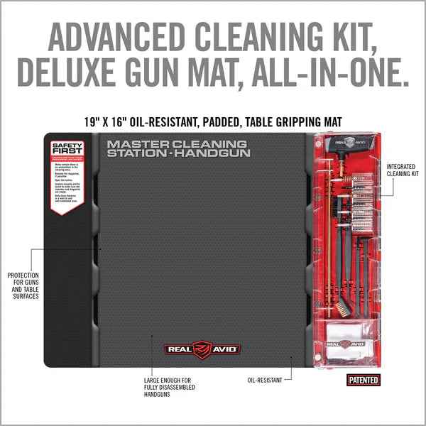 Real Avid – Master Handgun Maintenance Station – Matte und Reinigungsset