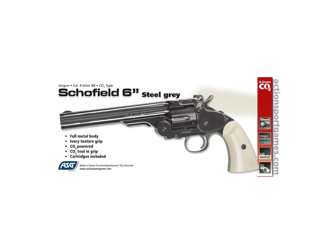 Schofield Nr. 3 Revolver - Vollmetall - 4,5 mm BB - Elfenbein Nickel