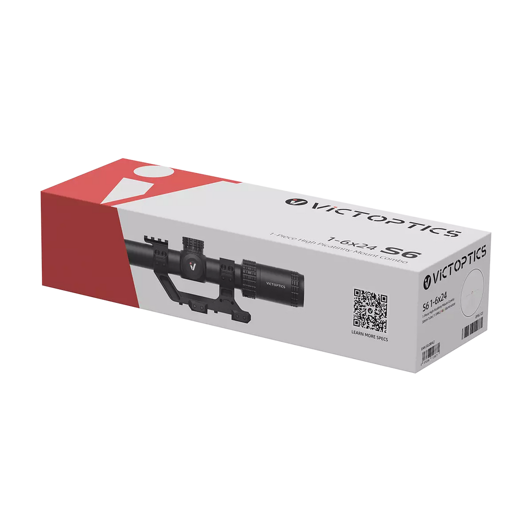 VictOptics S6 1-6x24 LPVO med AR-montasje - emballasje