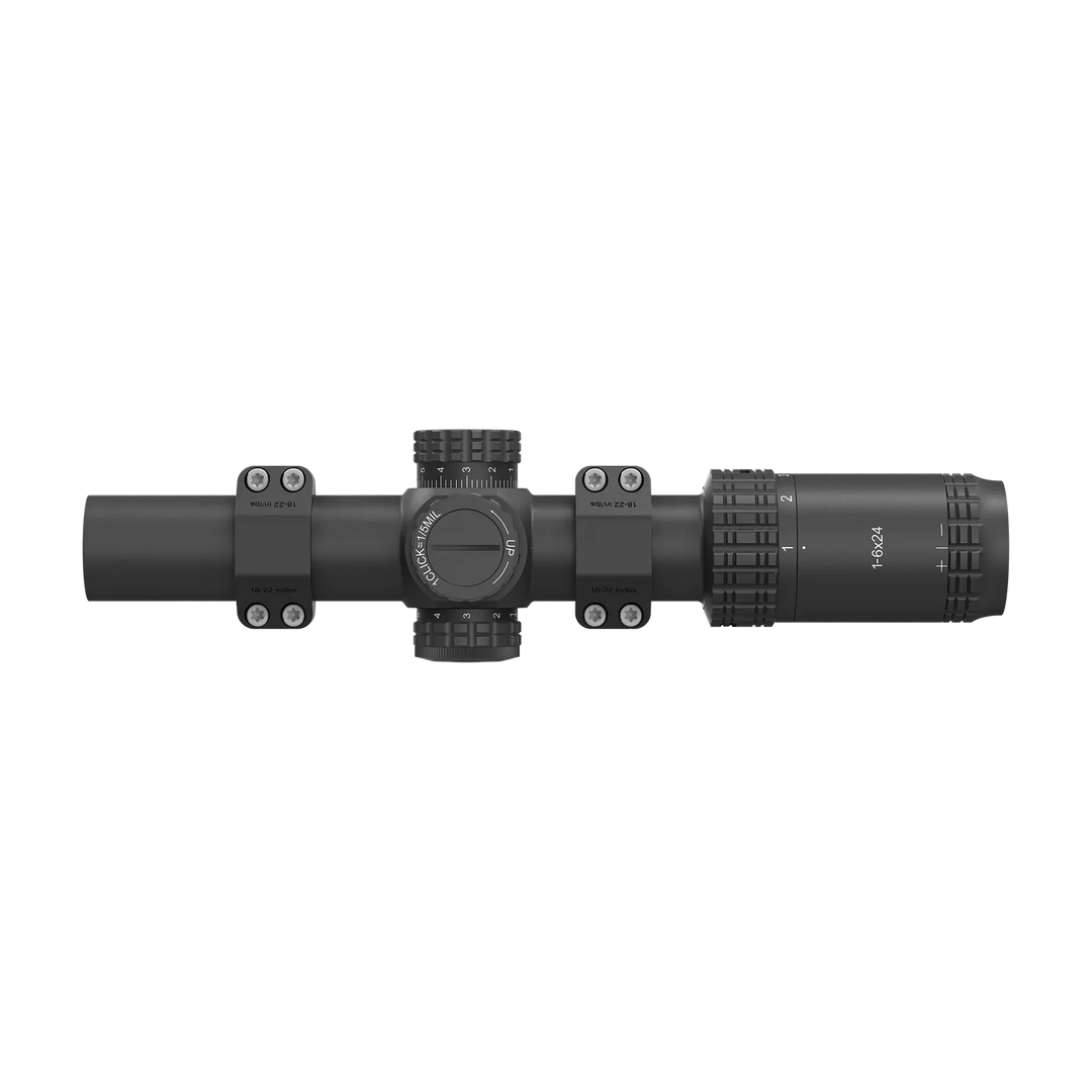 VictOptics S6 1-6x24 LPVO med AR-montasje - Sort - ovenfra