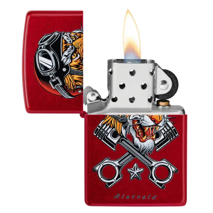 Zippo - Rietveld® Tiger Motiv - Candy Red Lighter