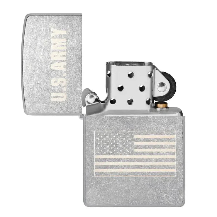 Zippo - U.S.  Army® Flaggenmotiv - Street Chrome Feuerzeug