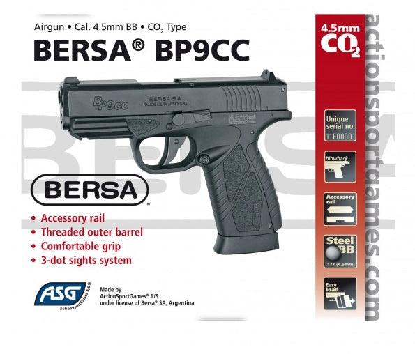 Bersa BP9CC Co2 Drevet Softgunpistol uten Blowback - gameon.eu