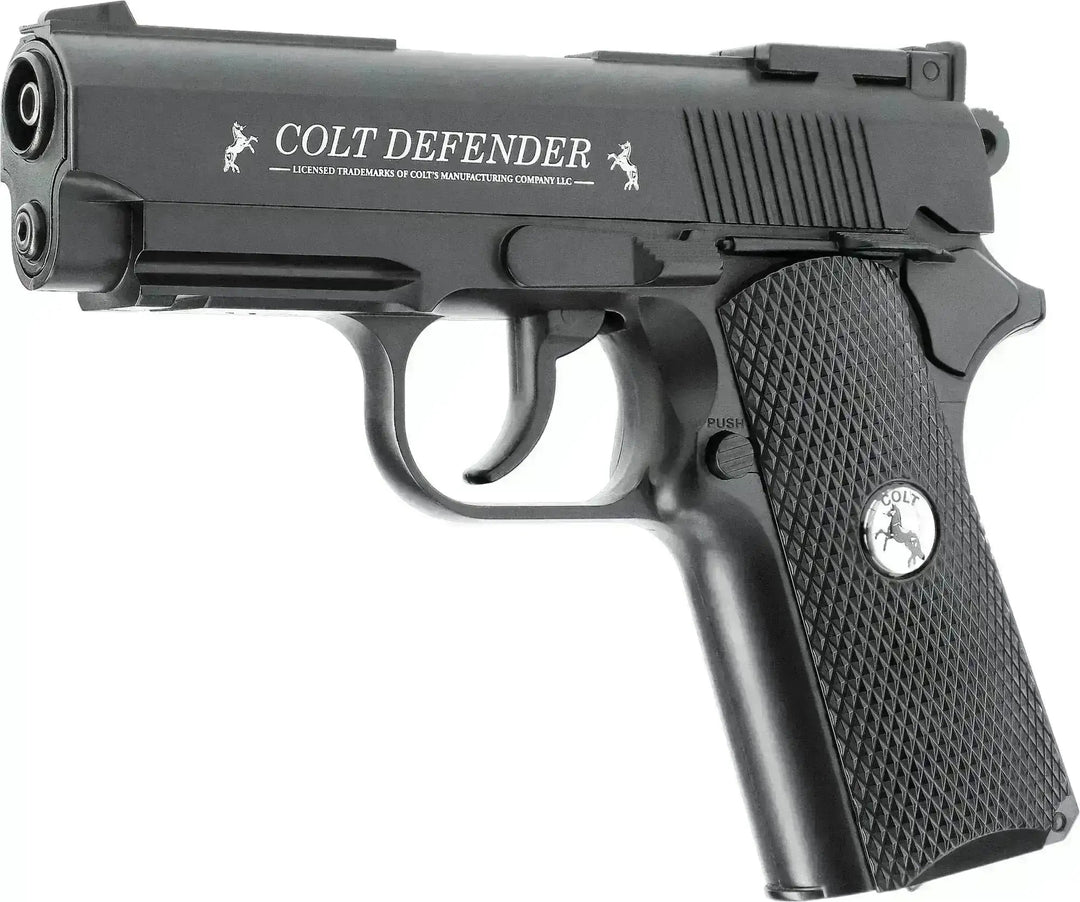 Colt Defender 4.5 mm Co2 Luftpistol Sort – Fullmetall og 16 skudds magasin - Game-On.no