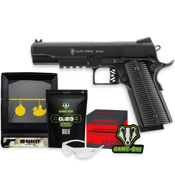 Elite Force - 1911 BlaMer CO2 Drevet Softgun Pistol Black Friday Superpakke