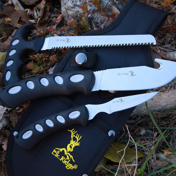 Elk Ridge jaktknivset, alle tre kniver