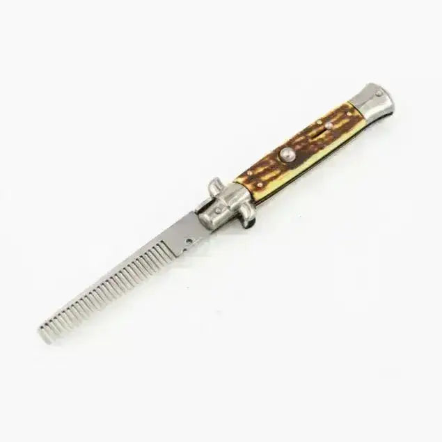 Hårkam Skjeggbørste - 440 Stål med "Hjortehornskaft" - Game-On.no