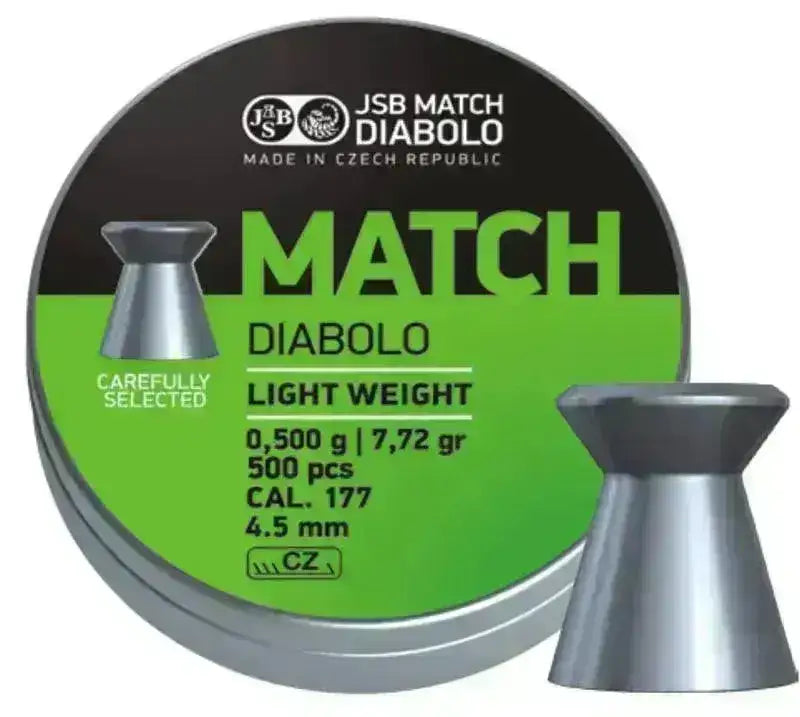 JSB Grønn Match Diabolo til Pistol - 4.5mm - 500stk - Game-On.no