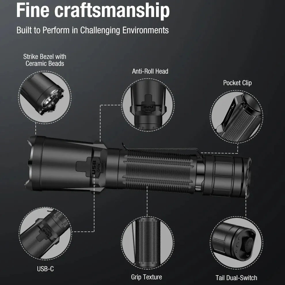 Klarus - XT11GT Pro V3.0 - Kompakt Taktisk Lommelykt - 3300 Lumen - Game-On.no