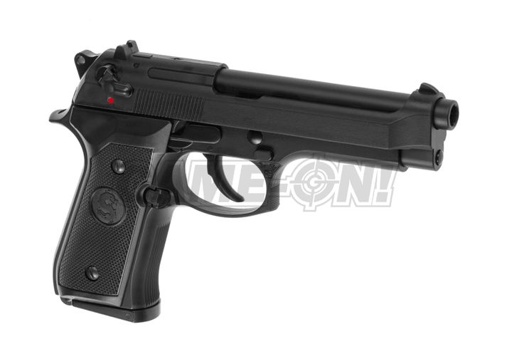 LS - M9 Classic Gass Softgun med Blowback - Svart - gameon.eu