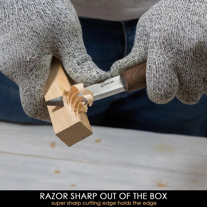 S19X Knivsett med Treskjærekniver og Skjekniv - Etui av Skinn - Game-On.no