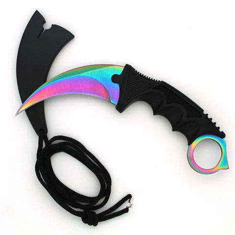 SE - Taktisk Karambitstyle Kniv - Rainbow - gameon.eu