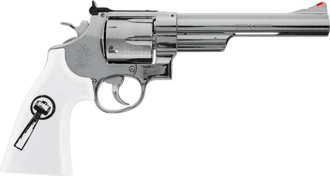 Smith & Wesson 629 “Trust Me” – 4.5mm BB CO₂ Revolver, Nikkel - Game-On.no