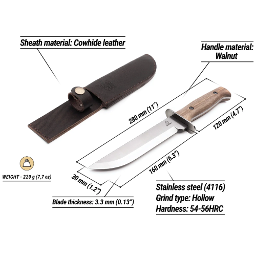 TLK1 – Tactical Turk Knife with Leather Sheath