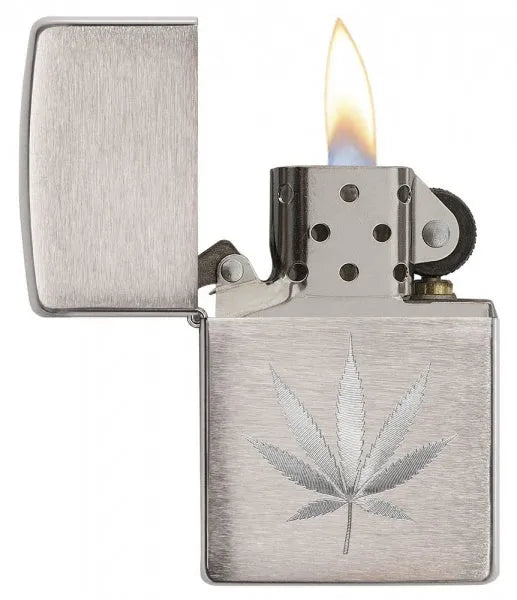 Zippo - Chrome Marijuana Leaf - Game-On.no