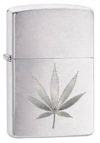 Zippo Lighter - Chrome Marijuana Leaf - Game-On.no