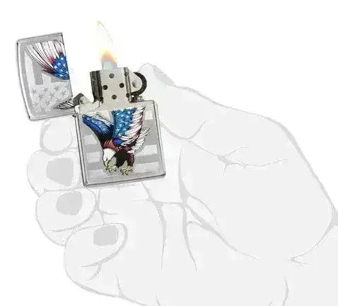 Zippo Lighter - Eagle USA Flagg - Game-On.no