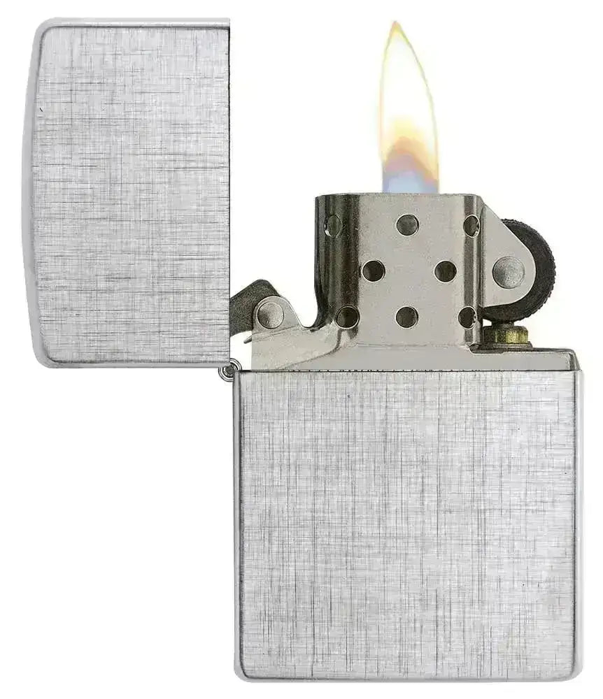 Zippo Lighter - Linen Weave - Chrome - Game-On.no