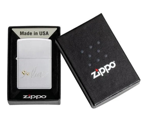 Zippo - Love Design Satin Krom - Game-On.no