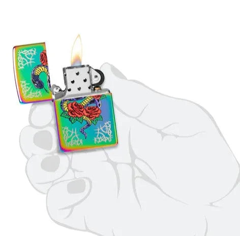 Zippo - Slange og Rose Design - Game-On.no