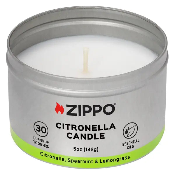 Zippo Citronella lys med mynte og sitrongress, forfra uten lokk